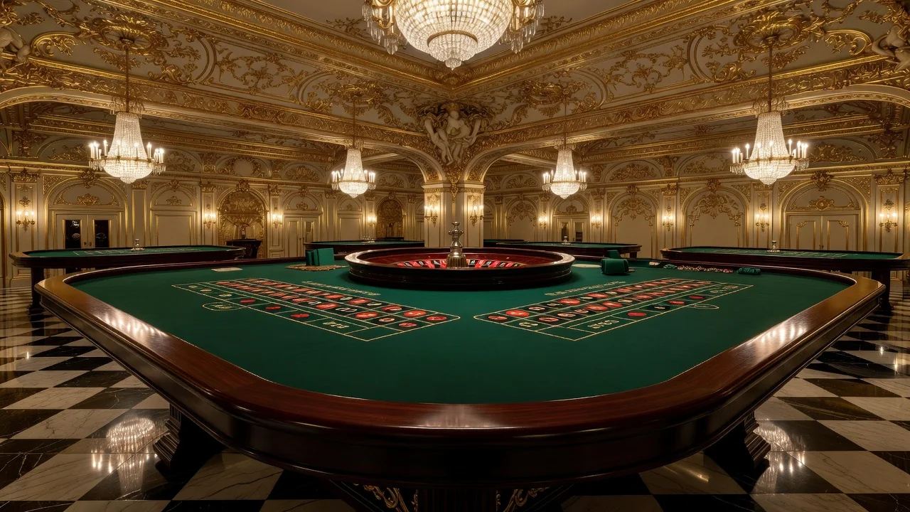 Roulette table beneath gilded ceilings at Casino Baden-Baden