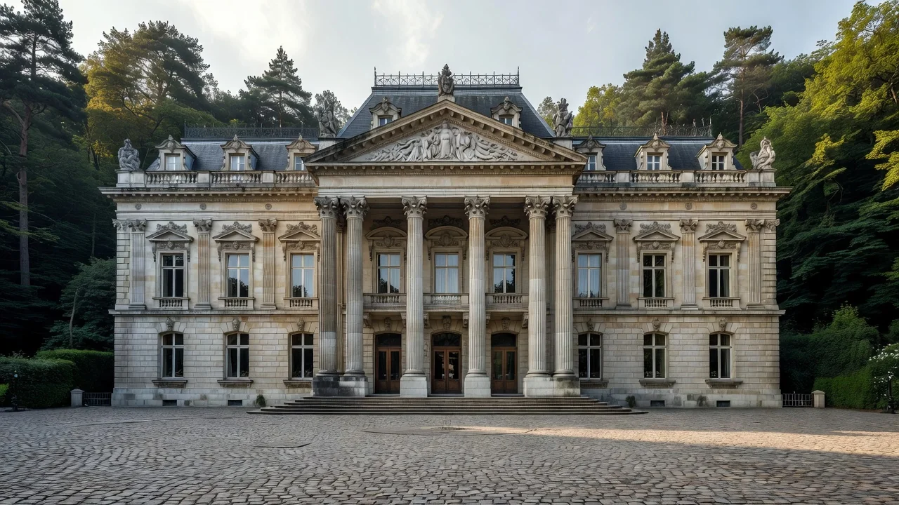 Casino de Spa neoclassical facade in the Belgian Ardennes resort town