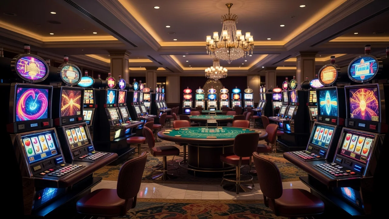 Slot hall and gaming tables inside Casino de Spa