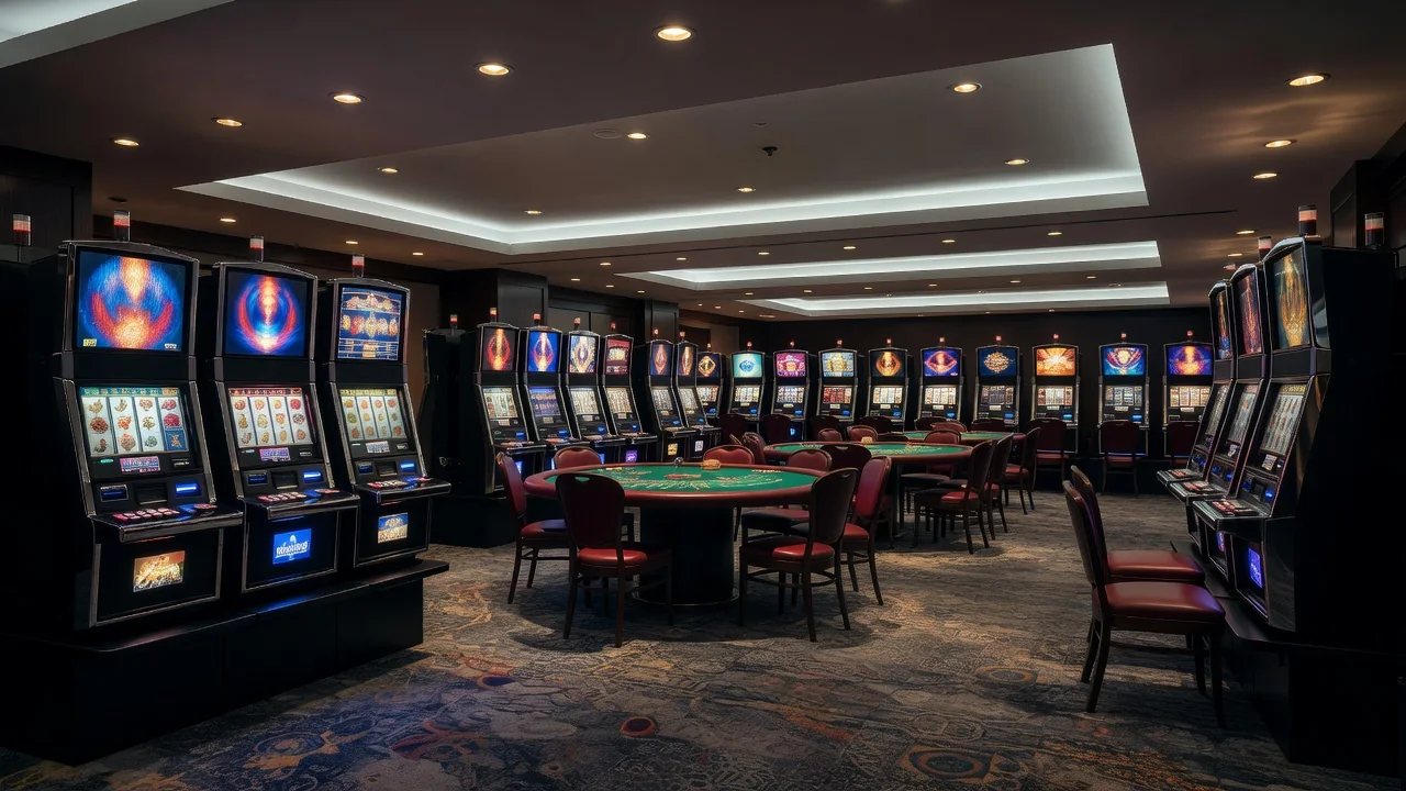 Slot floor and gaming tables inside Casino Helsinki