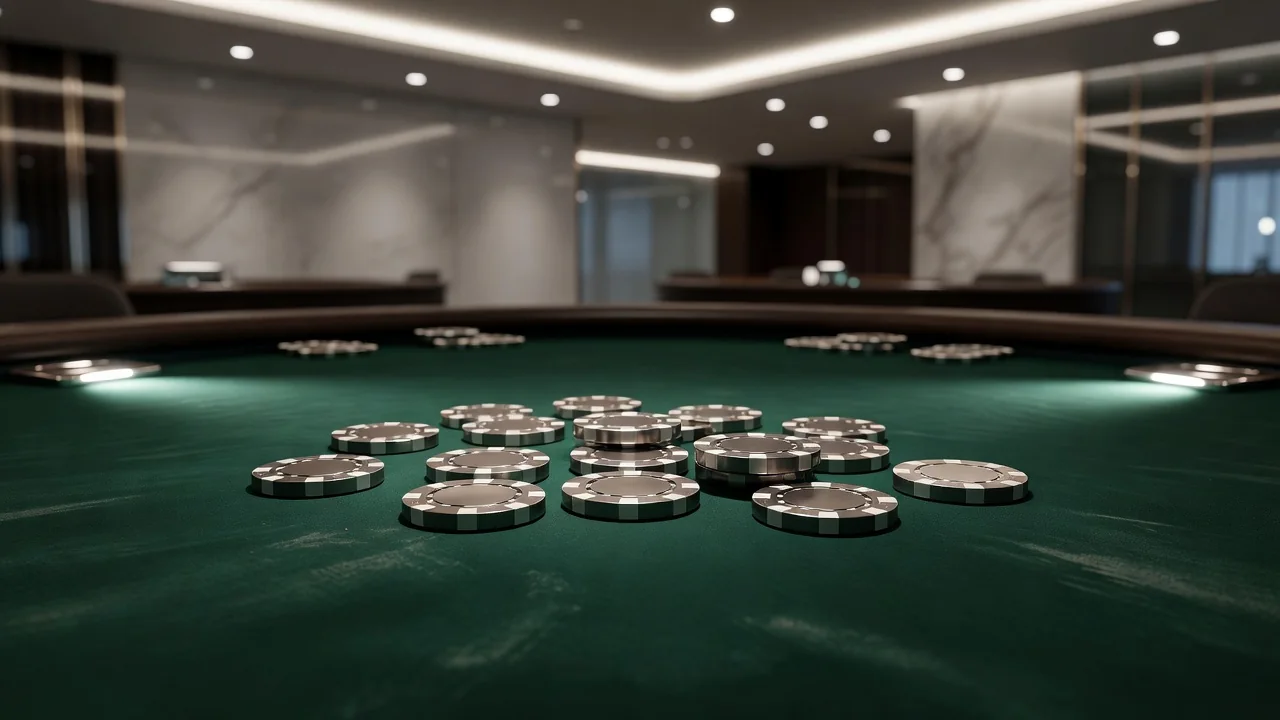 RFID-enabled casino chips on a modern European gaming table