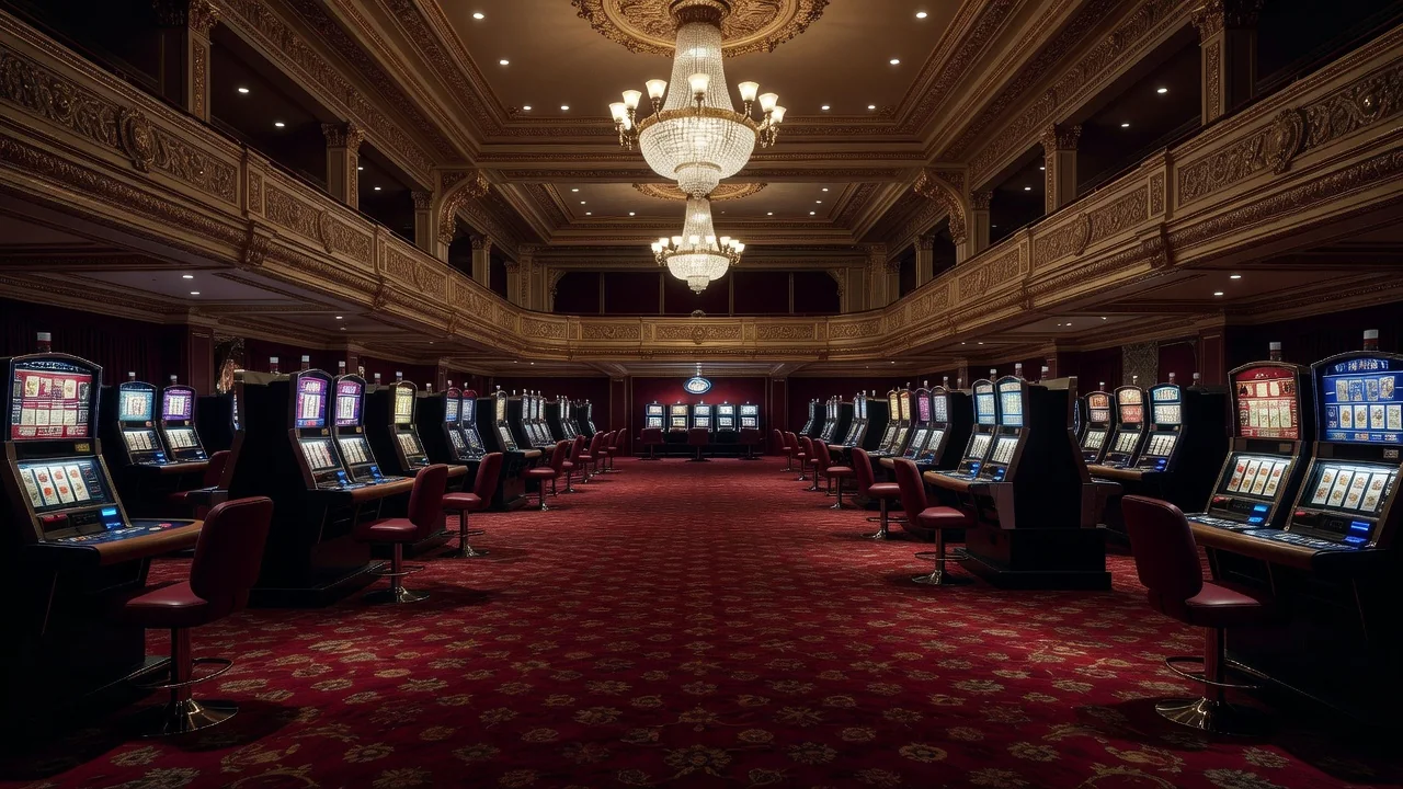 Main gaming floor of the Hippodrome Casino beneath the historic auditorium